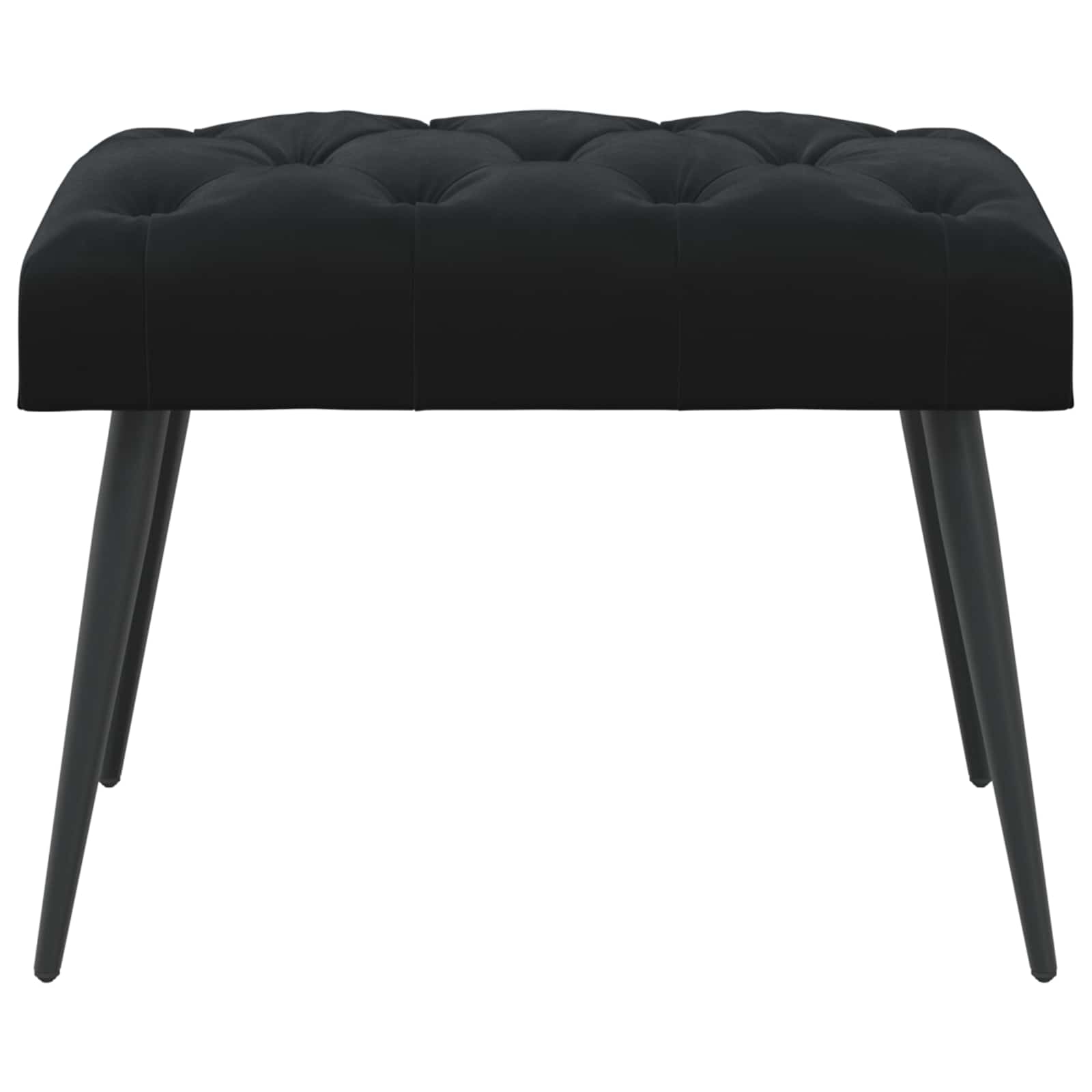 Klupa s gumbastim tkanjem Crna 60 x 40 x 45 cm Baršun