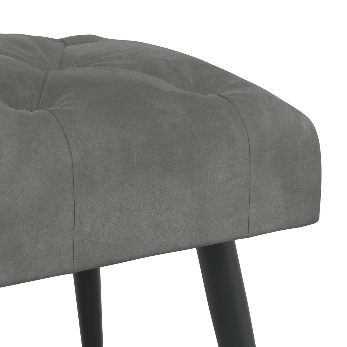 Klupa s gumbastim tkanjem Tamnosiva 80 x 40 x 46 cm Baršun