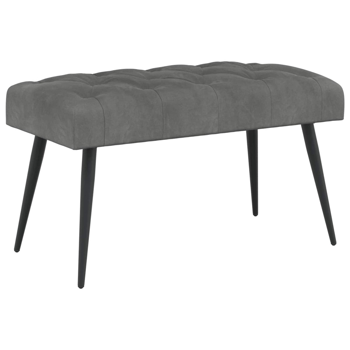 Klupa s gumbastim tkanjem Tamnosiva 80 x 40 x 46 cm Baršun