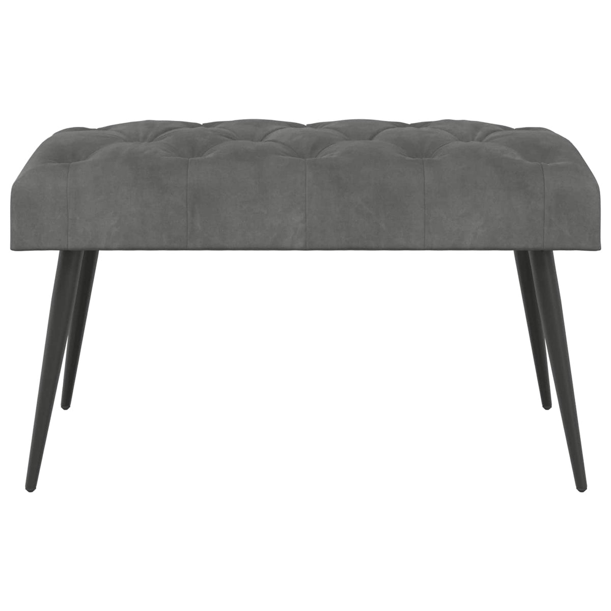 Klupa s gumbastim tkanjem Tamnosiva 80 x 40 x 46 cm Baršun