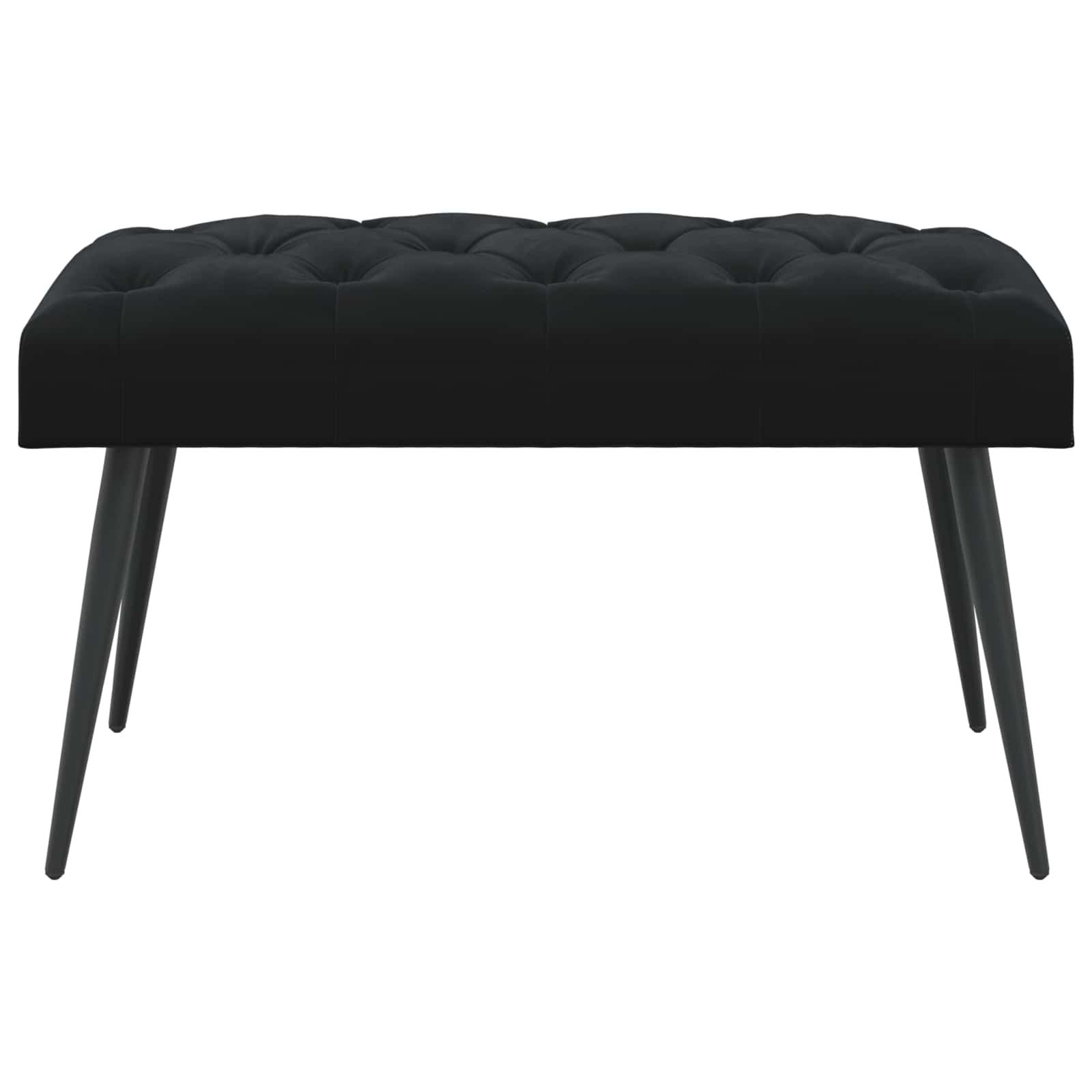 Klupa s gumbastim tkanjem Crna 80 x 40 x 46 cm Baršun
