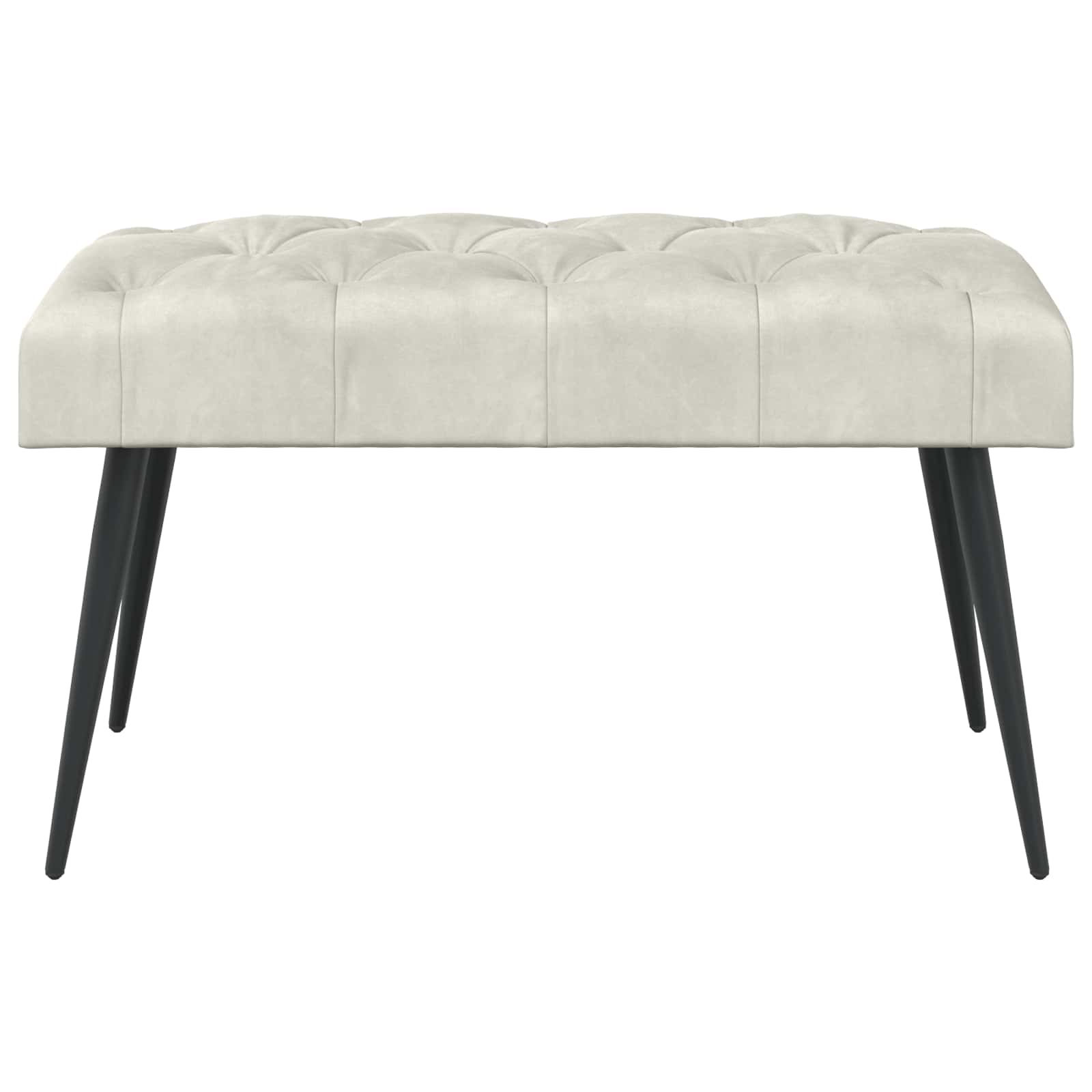Klupa s gumbastim tkanjem Krem 80 x 40 x 46 cm Baršun