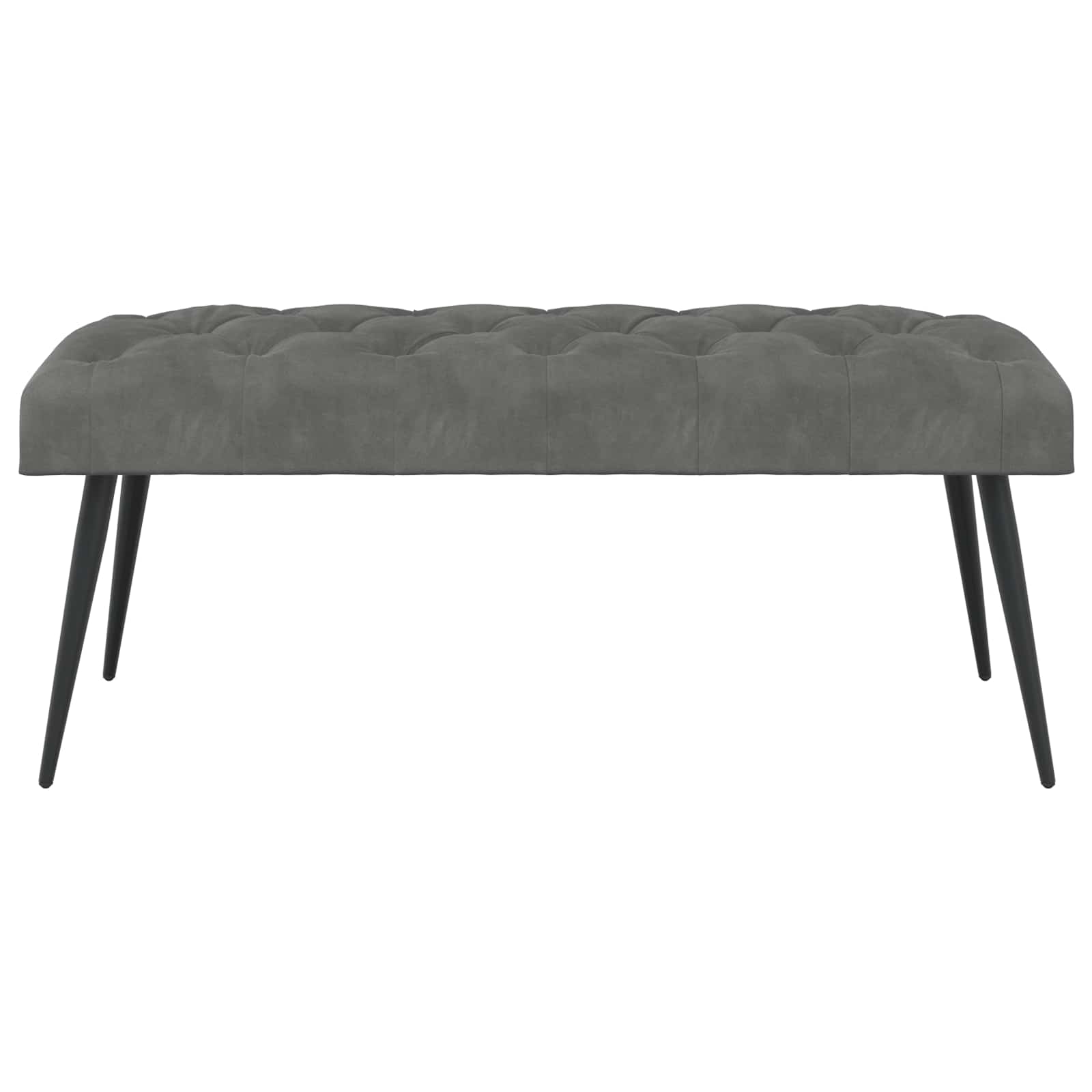 Klupa s gumbastim tkanjem Tamnosiva 110 x 40 x 46 cm Baršun