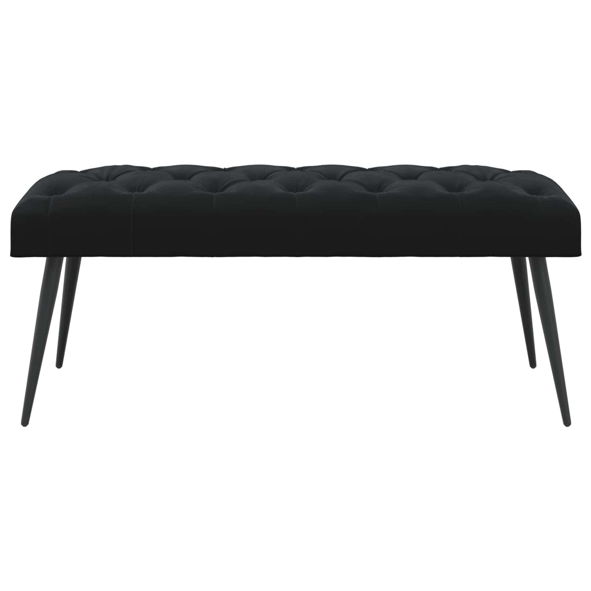 Klupa s gumbastim tkanjem Crna 110 x 40 x 46 cm Baršun