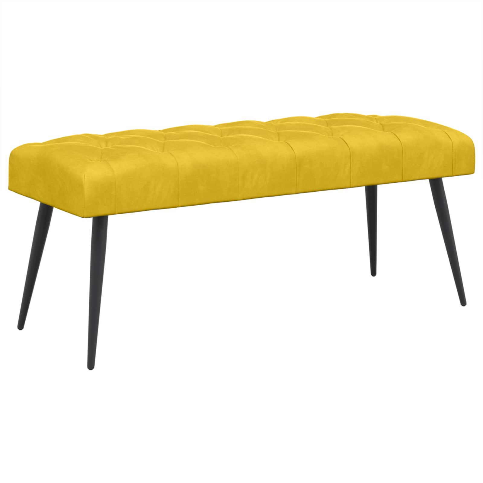 Klupa s gumbastim tkanjem Žuta 110 x 40 x 46 cm Baršun