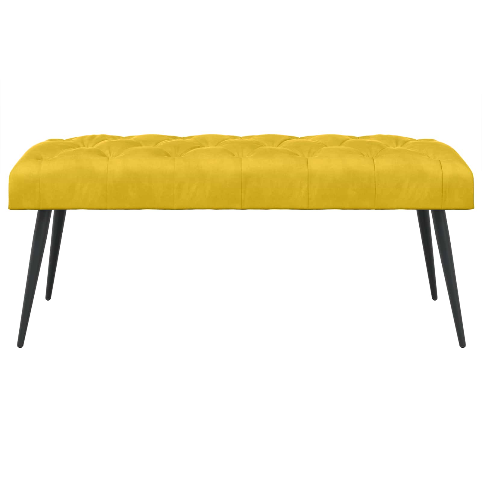 Klupa s gumbastim tkanjem Žuta 110 x 40 x 46 cm Baršun