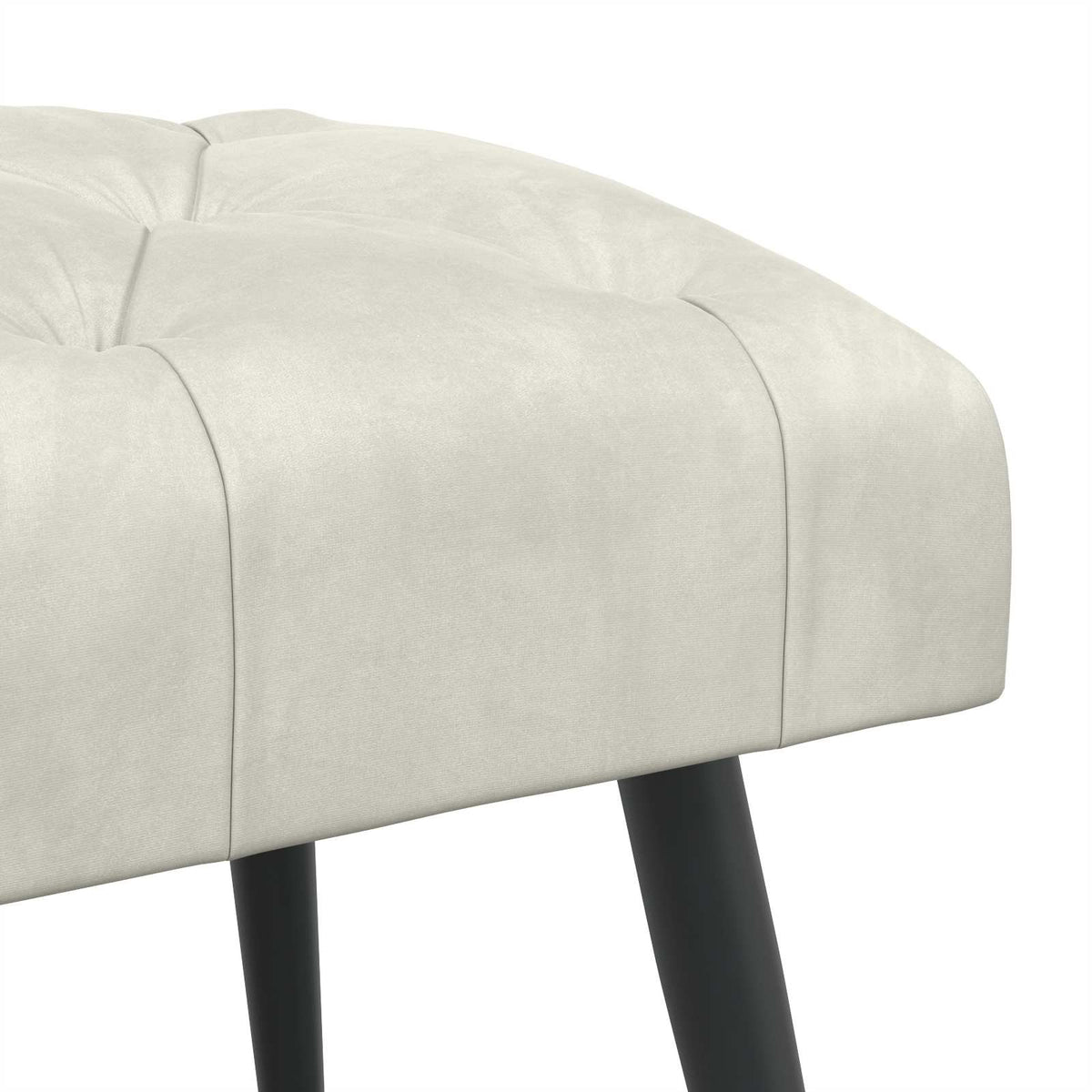 Klupa s gumbastim tkanjem Krem 110 x 40 x 46 cm Baršun