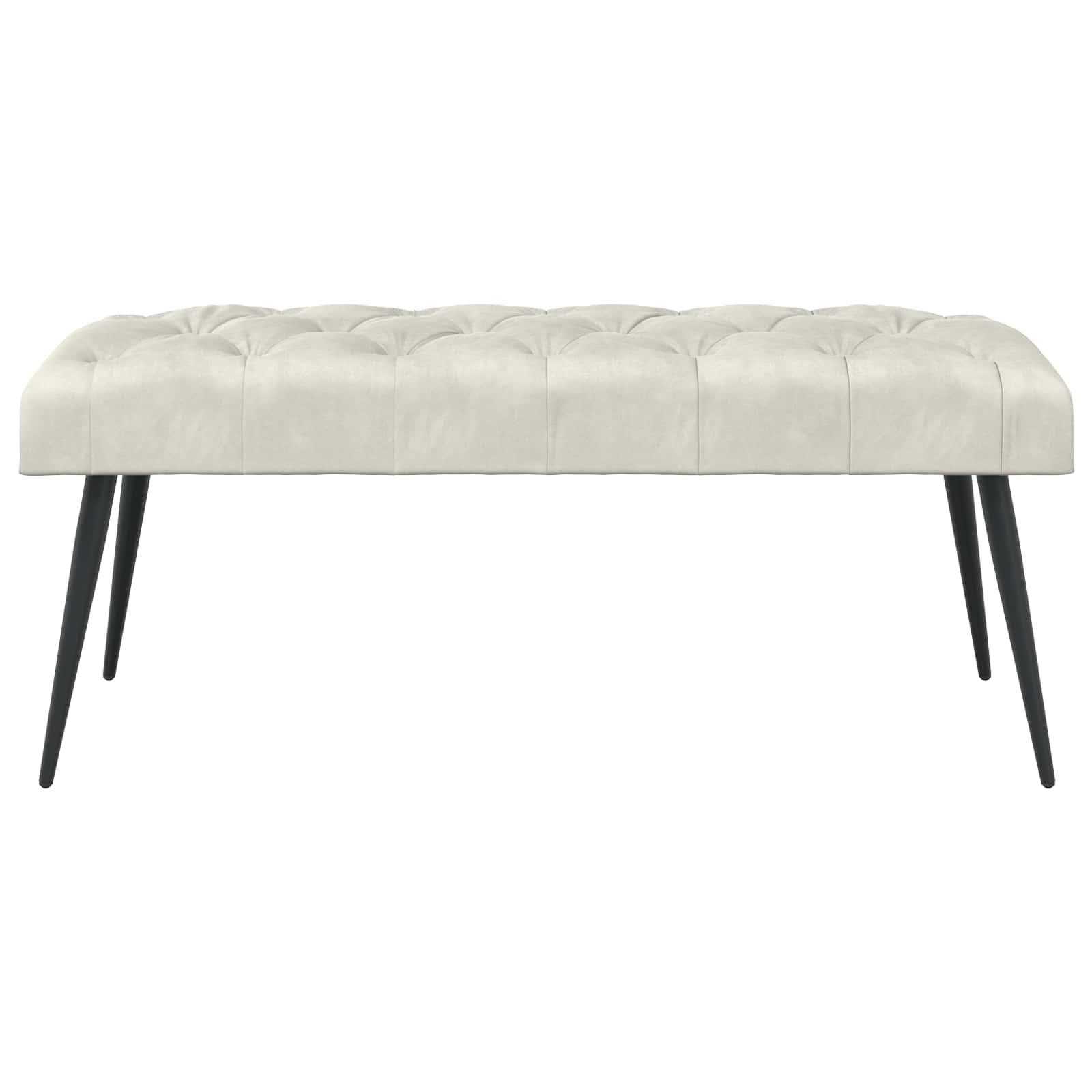 Klupa s gumbastim tkanjem Krem 110 x 40 x 46 cm Baršun