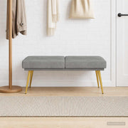Klupa s dvostrukim slojem Svjetlosiva 120 x 45 x 46 cm Baršun