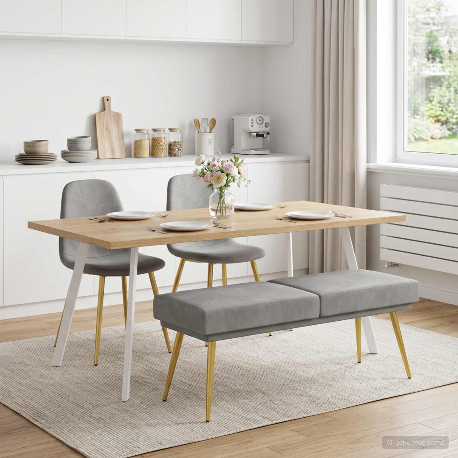 Klupa s dvostrukim slojem Svjetlosiva 120 x 45 x 46 cm Baršun