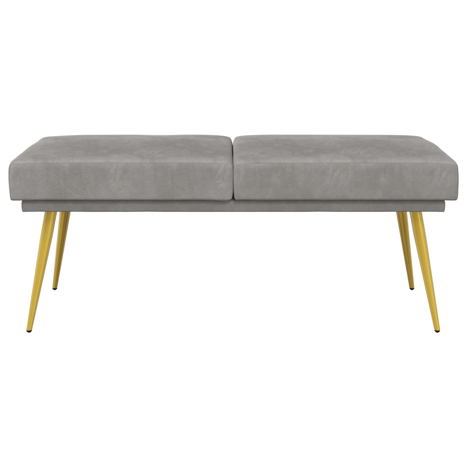 Klupa s dvostrukim slojem Svjetlosiva 120 x 45 x 46 cm Baršun