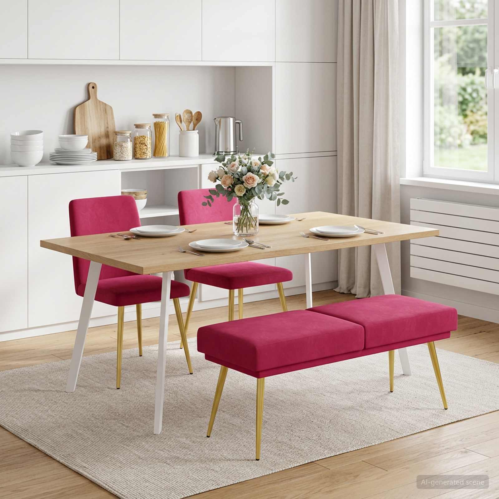 Klupa s dvostrukim slojem Vinska crvena 120 x 45 x 46 cm Baršun