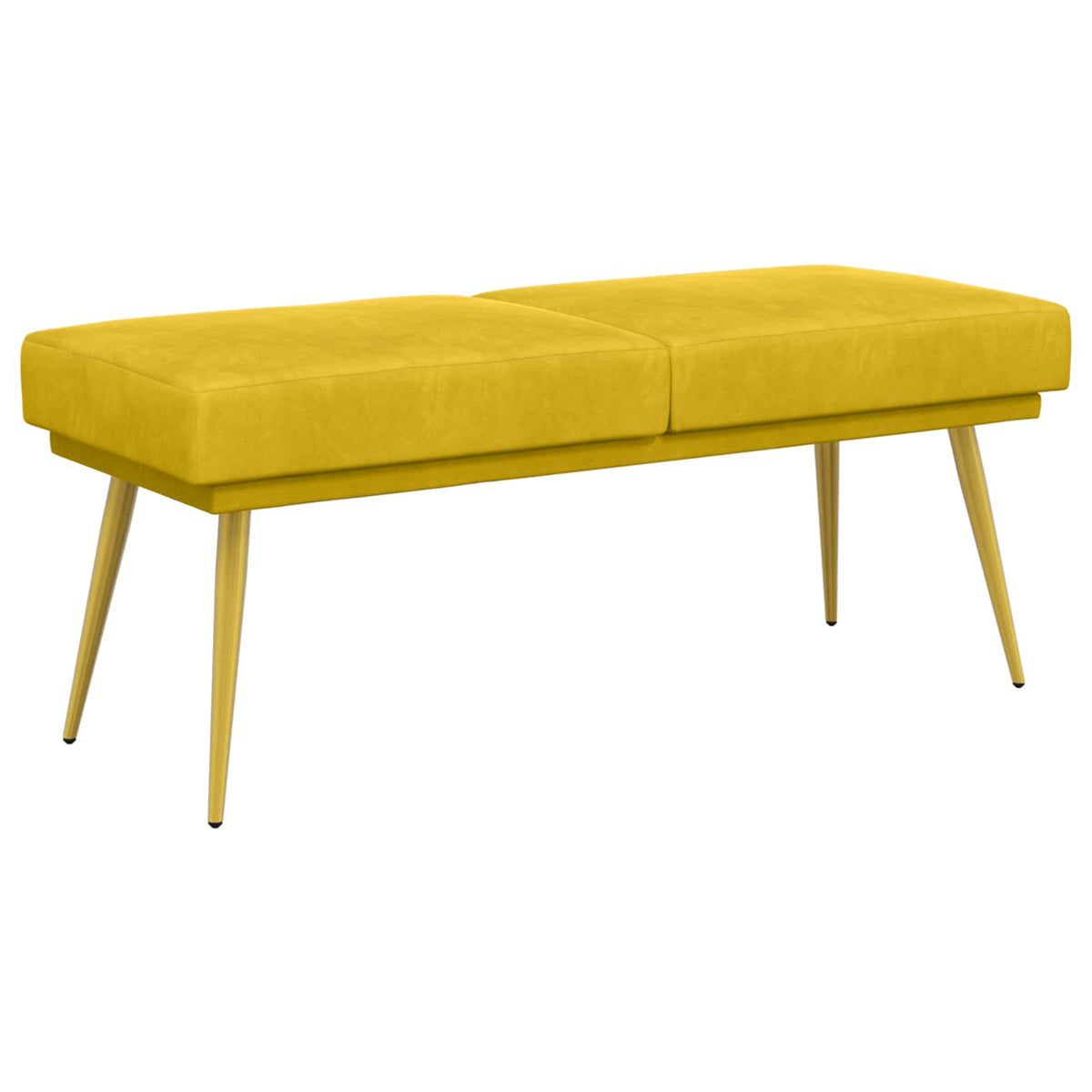 Klupa s dvostrukim slojem Žuta 120 x 45 x 46 cm Baršun