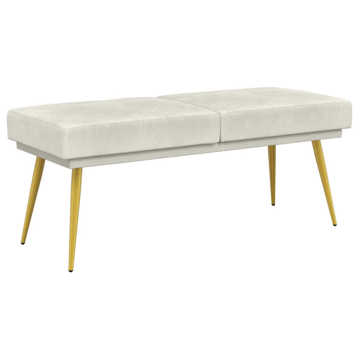 Klupa s dvostrukim slojem Krem 120 x 45 x 46 cm Baršun
