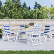 Jastučić za van 4 pcs Plava i bijela 120 x 50 x 7 cm Tkanina