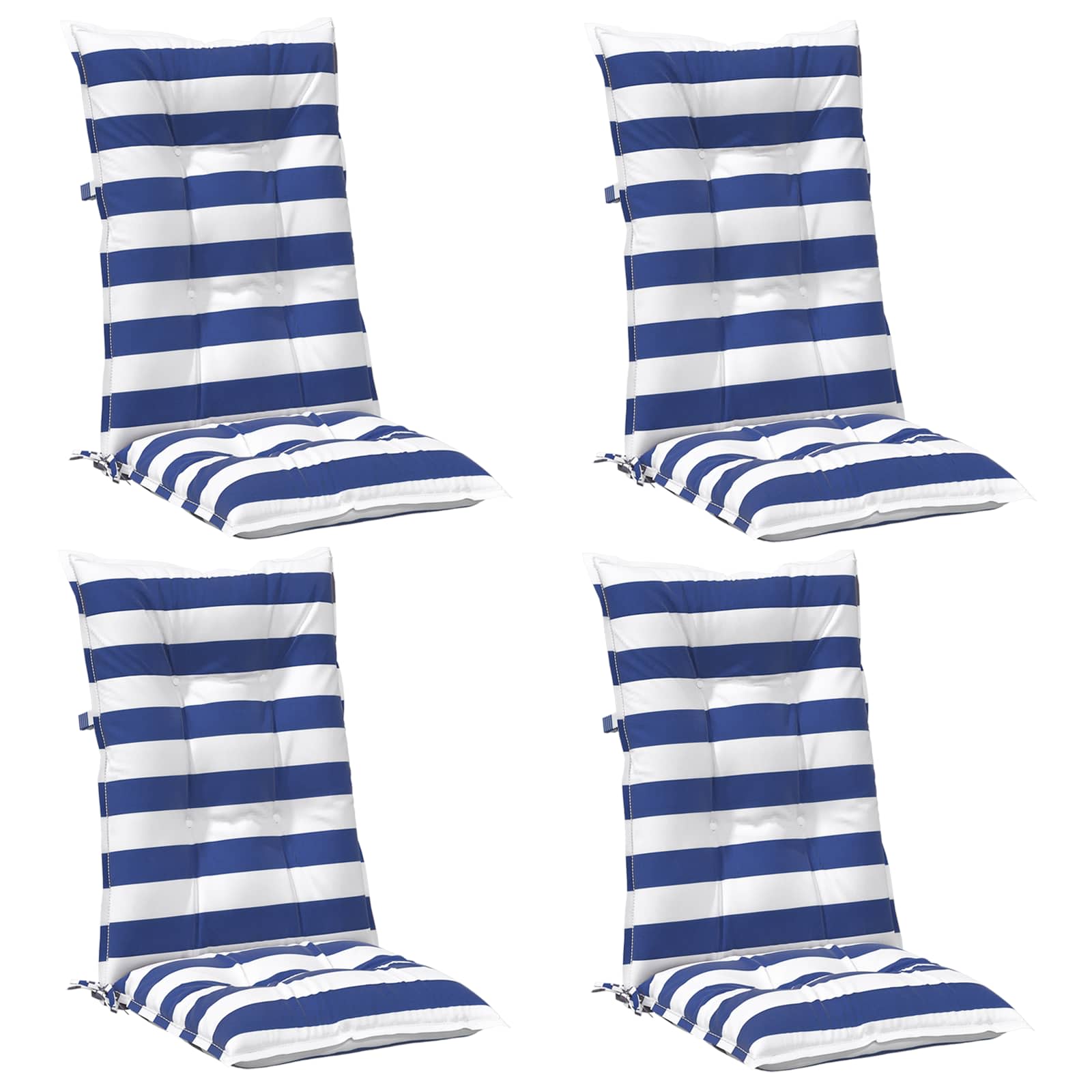 Jastučić za van 4 pcs Plava i bijela 120 x 50 x 7 cm Tkanina