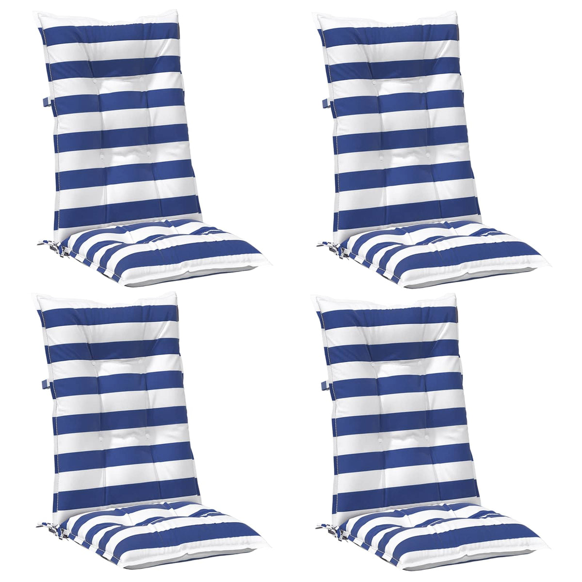 Jastučić za van 4 pcs Plava i bijela 120 x 50 x 7 cm Tkanina