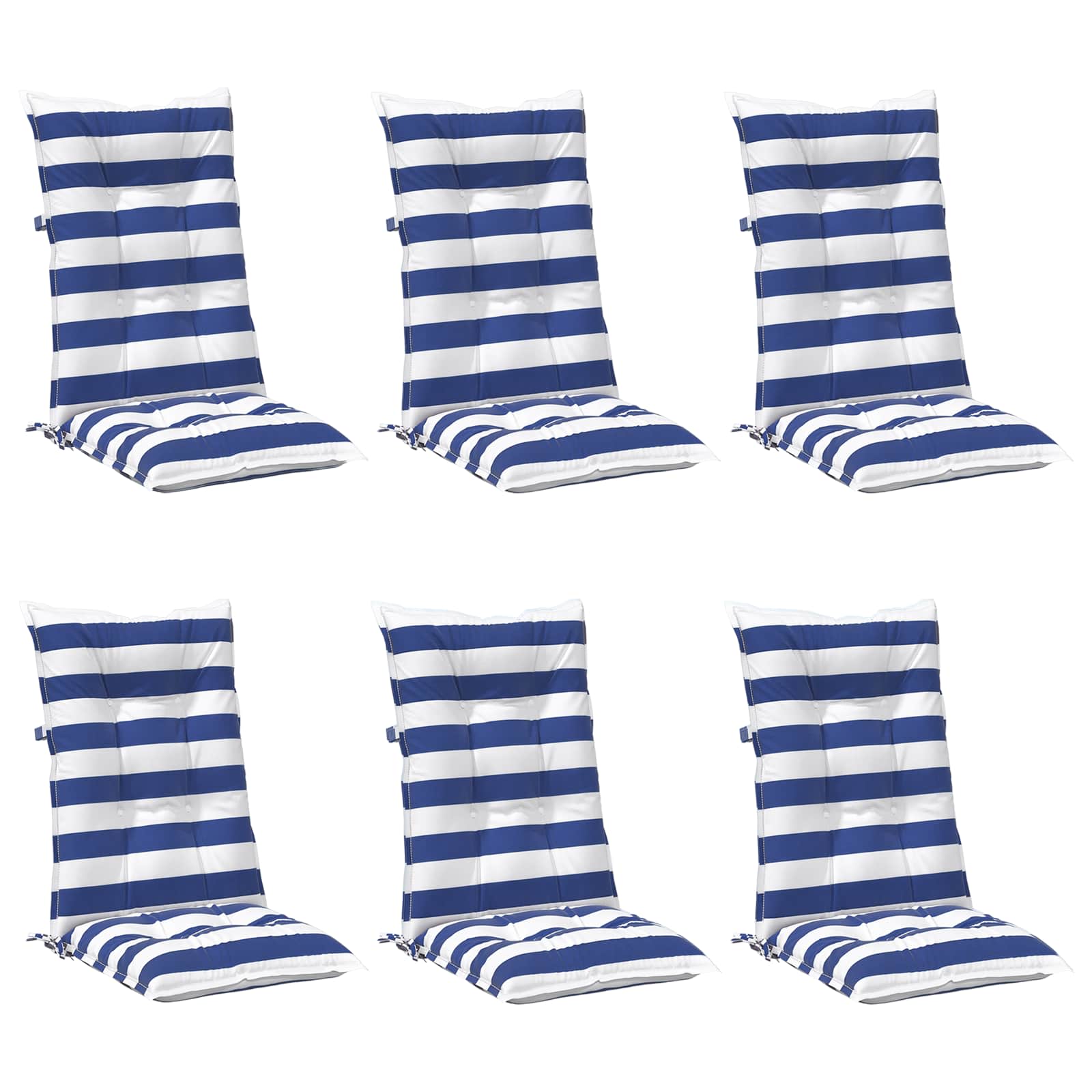 Jastučić za van 6 pcs Plava i bijela 120 x 50 x 7 cm Tkanina