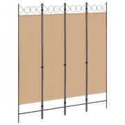4-panelni pregradni zid Bež 160 x 180 cm Tkanina