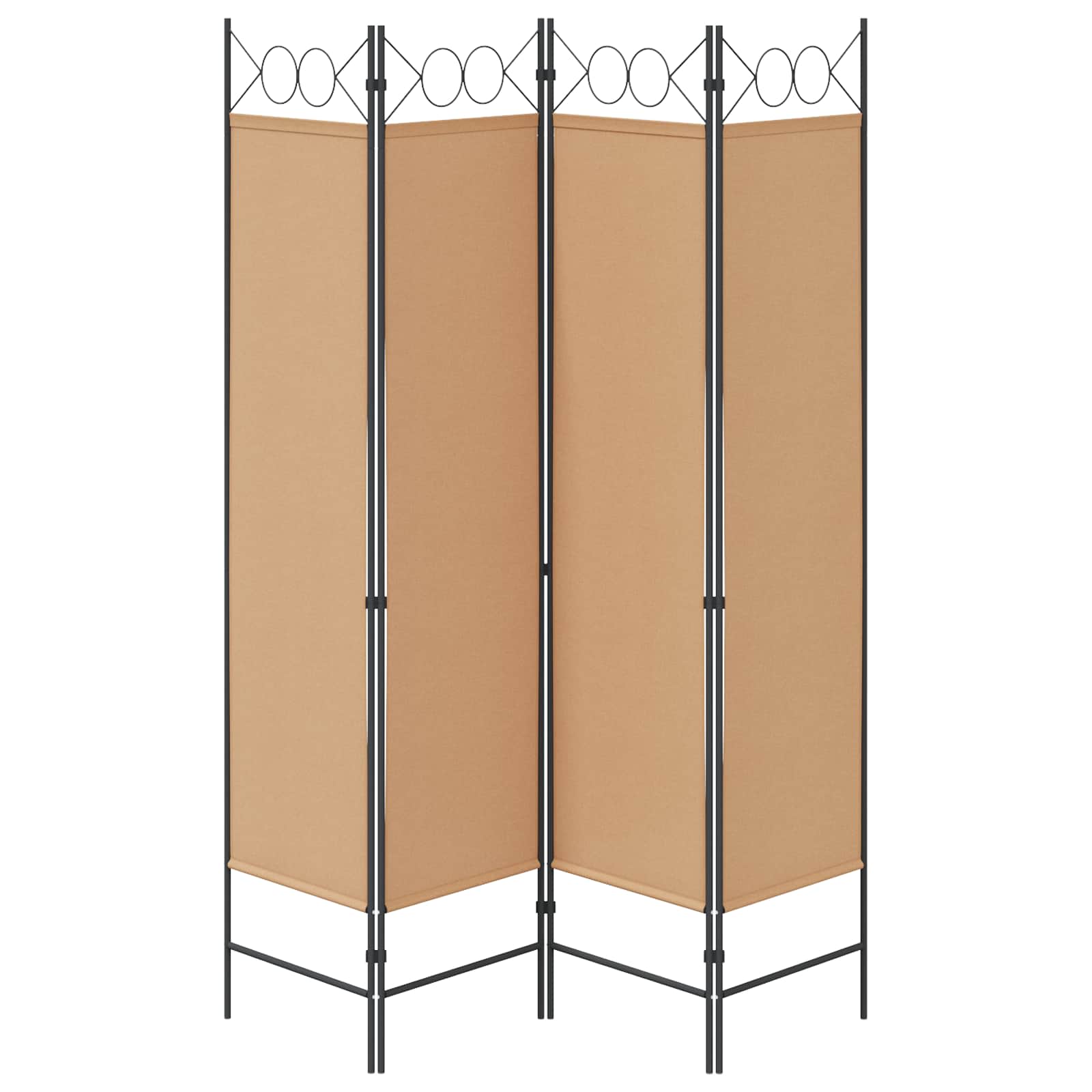 4-panelni pregradni zid Bež 160 x 180 cm Tkanina