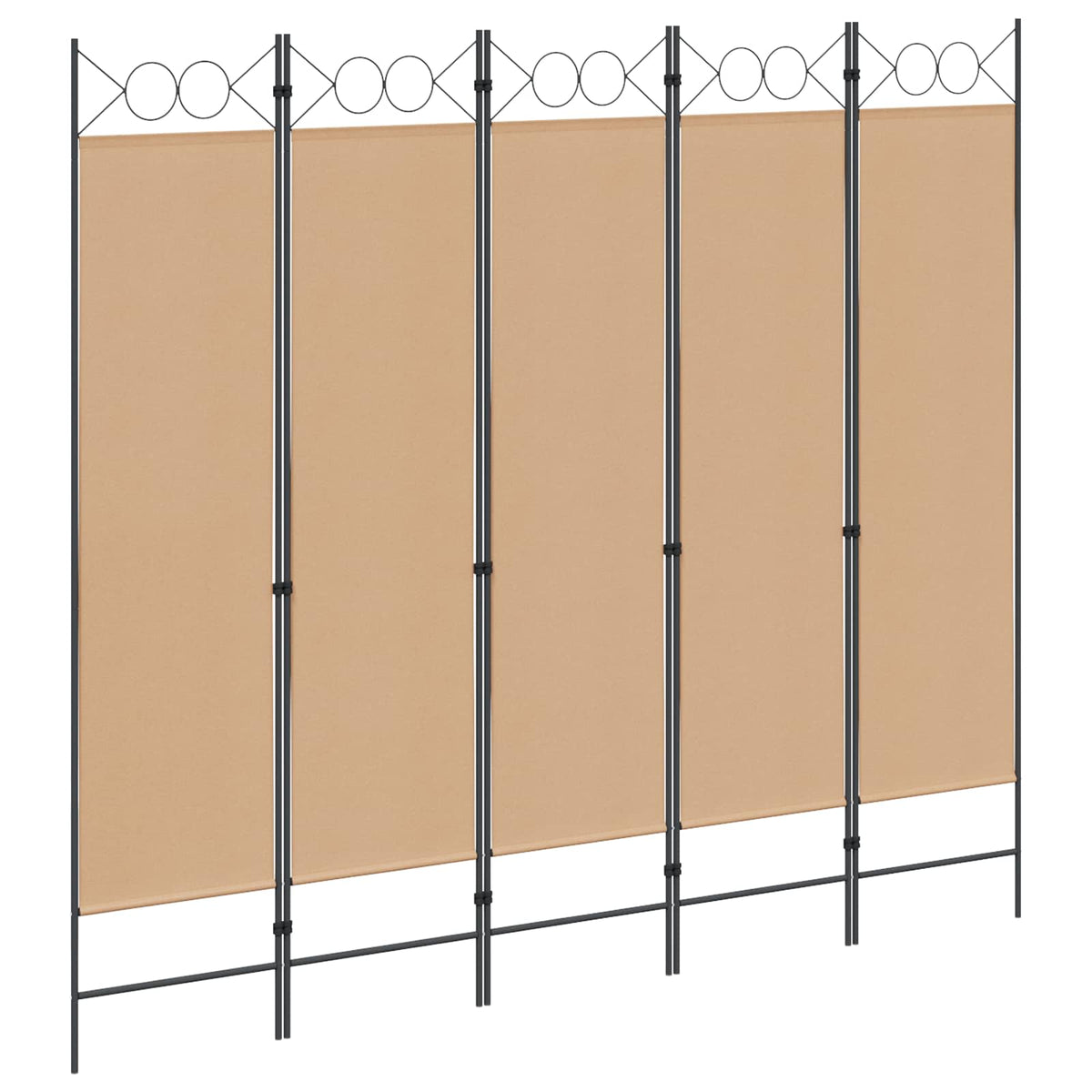 5-Panelni Pregrađivač Bež 200 x 180 cm Tkanina