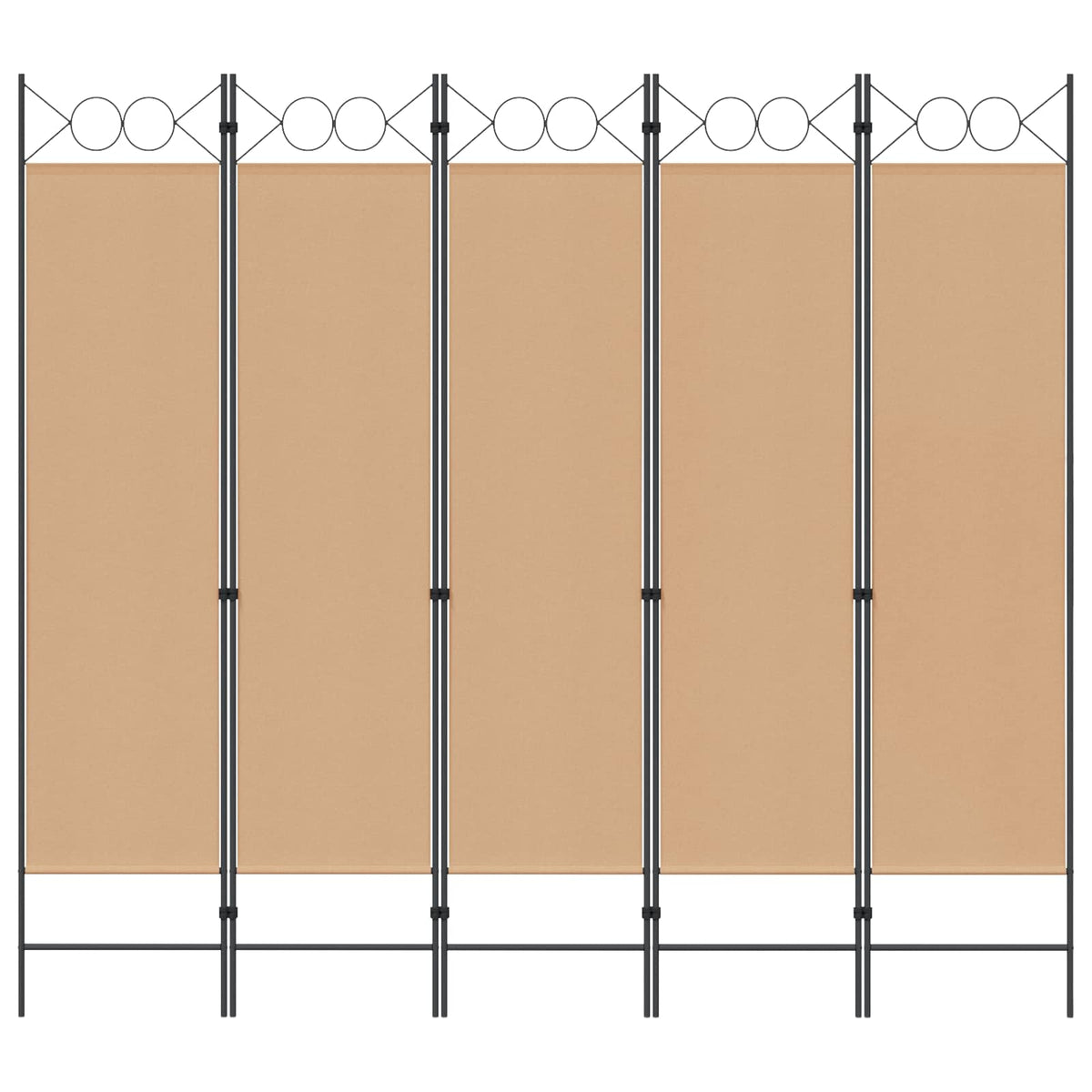 5-Panelni Pregrađivač Bež 200 x 180 cm Tkanina