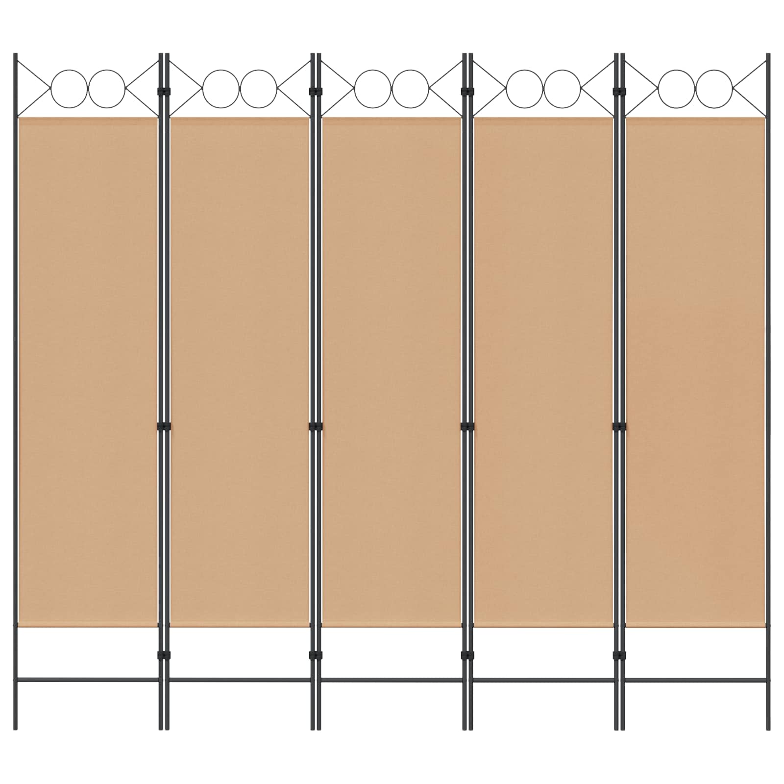 5-Panelni Pregrađivač Bež 200 x 180 cm Tkanina