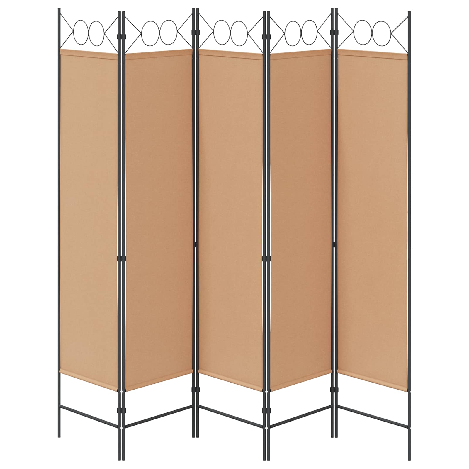 5-Panelni Pregrađivač Bež 200 x 180 cm Tkanina