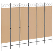 Razdjelnik prostora s 6 panela Bež 240 x 180 cm Tkanina