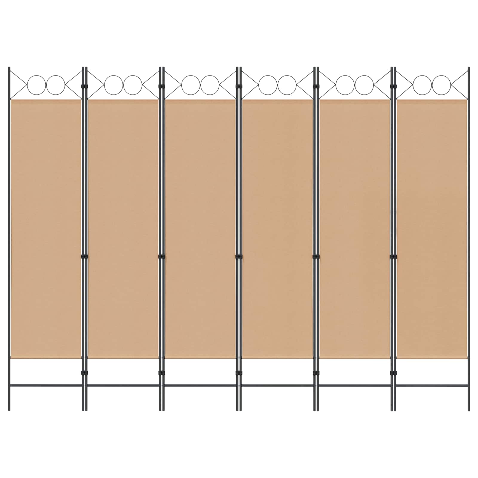 Razdjelnik prostora s 6 panela Bež 240 x 180 cm Tkanina