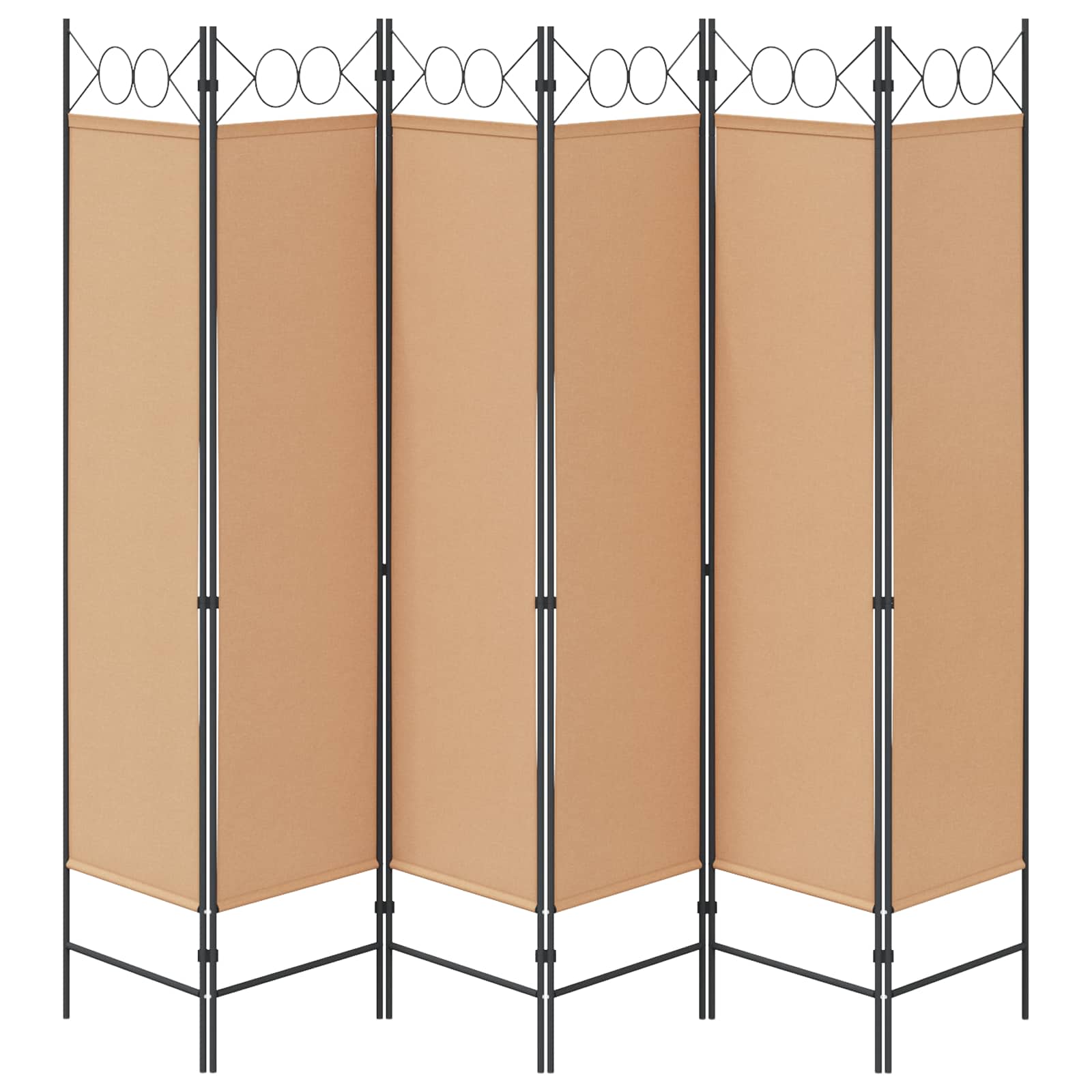 Razdjelnik prostora s 6 panela Bež 240 x 180 cm Tkanina