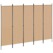 5-Panelni Pregrađivač Bež 250 x 180 cm Tkanina