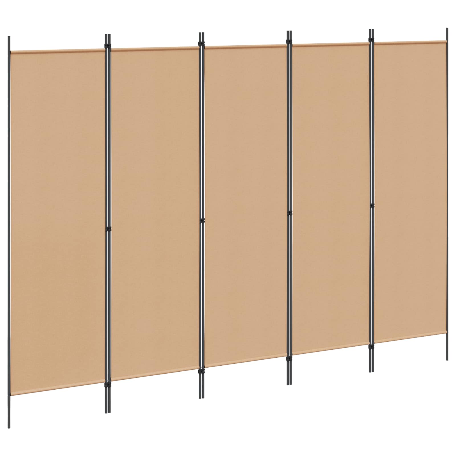 5-Panelni Pregrađivač Bež 250 x 180 cm Tkanina