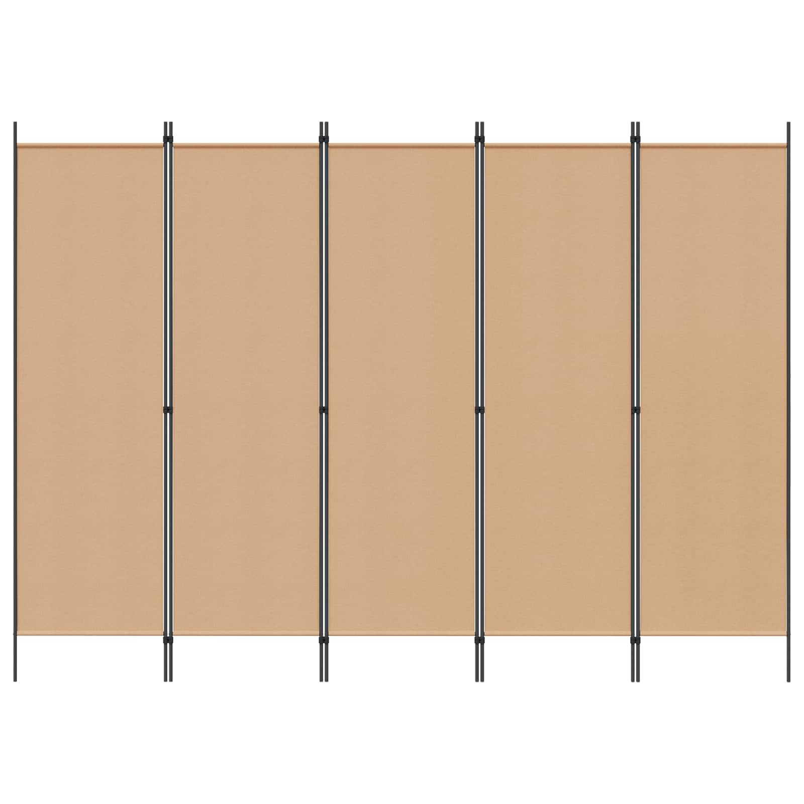 5-Panelni Pregrađivač Bež 250 x 180 cm Tkanina