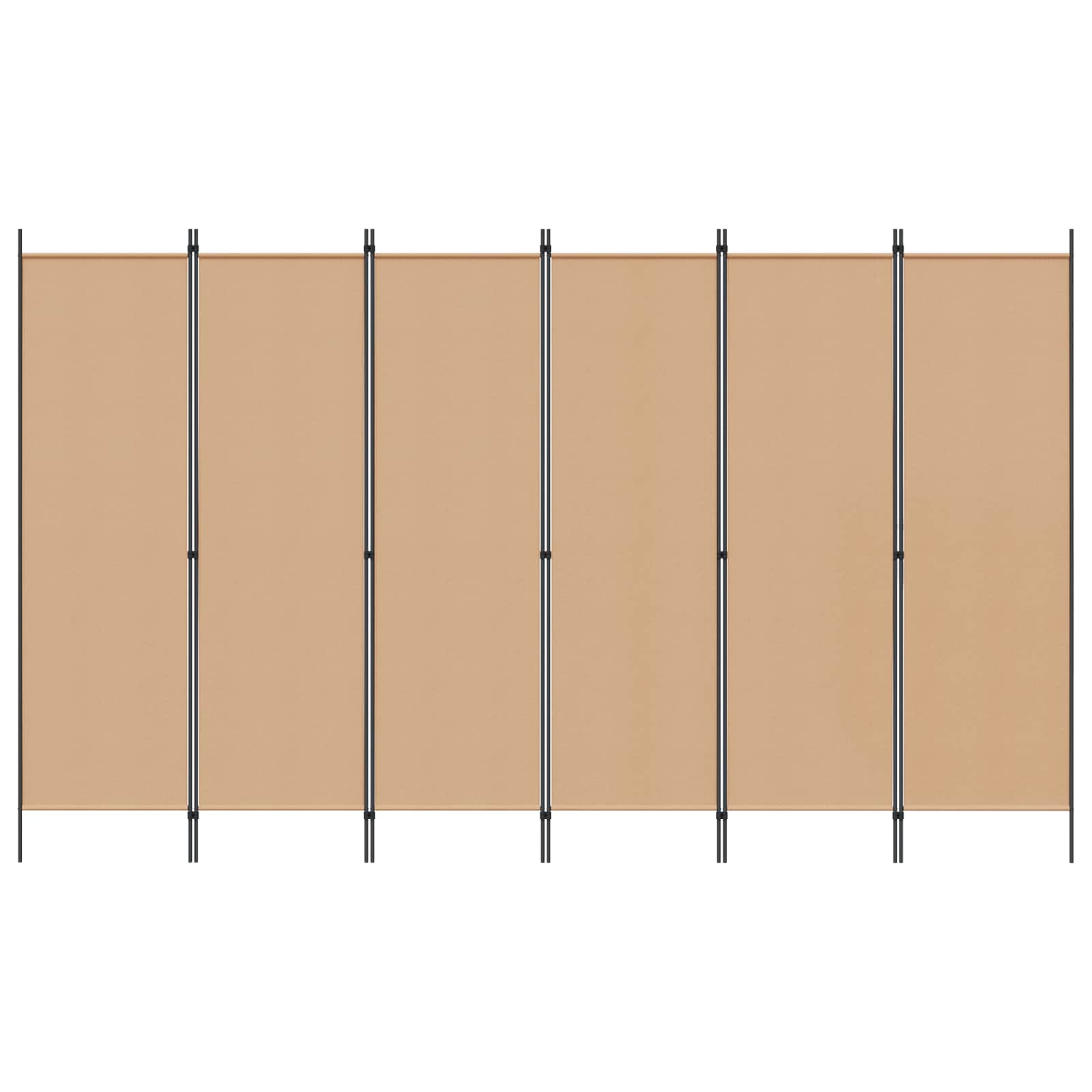 Razdjelnik prostora s 6 panela Bež 300 x 180 cm Tkanina