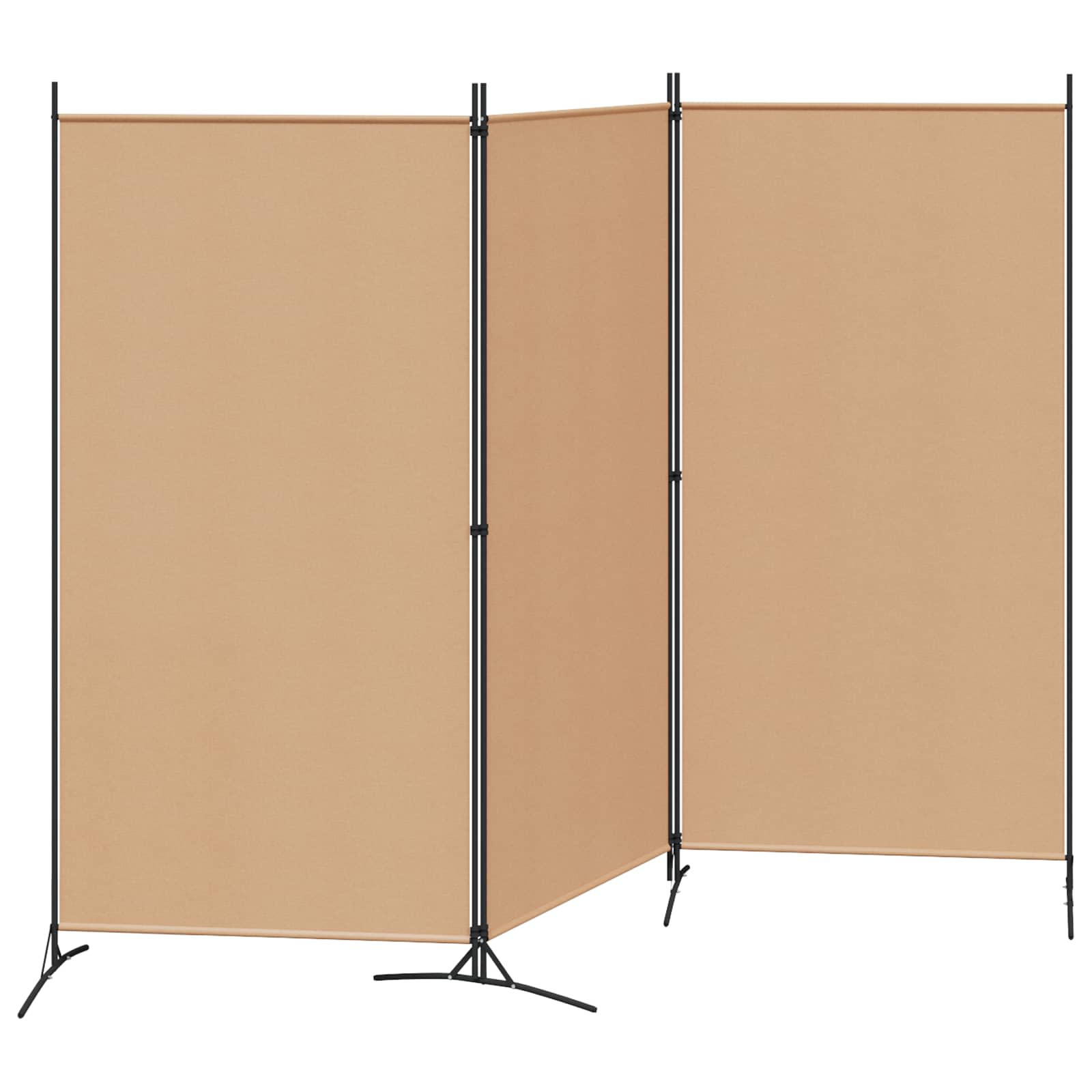 3-panelni pregradni zid Bež 260 x 180 cm Tkanina