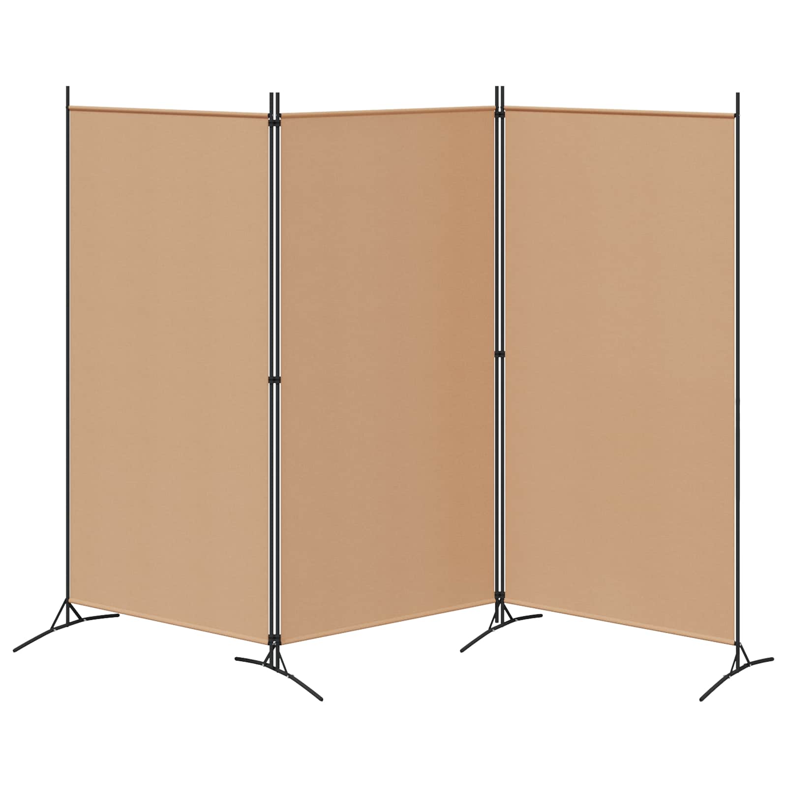 3-panelni pregradni zid Bež 260 x 180 cm Tkanina