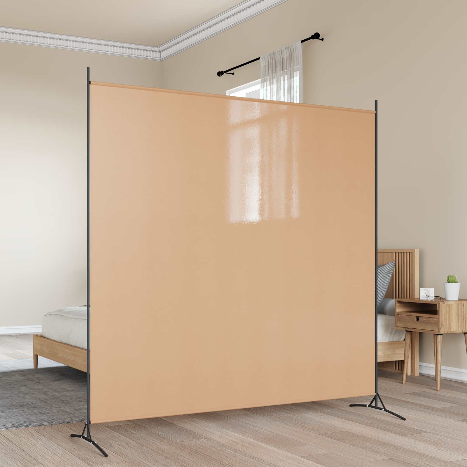 Jednopanelna pregrada Bež 175 x 180 cm Tkanina
