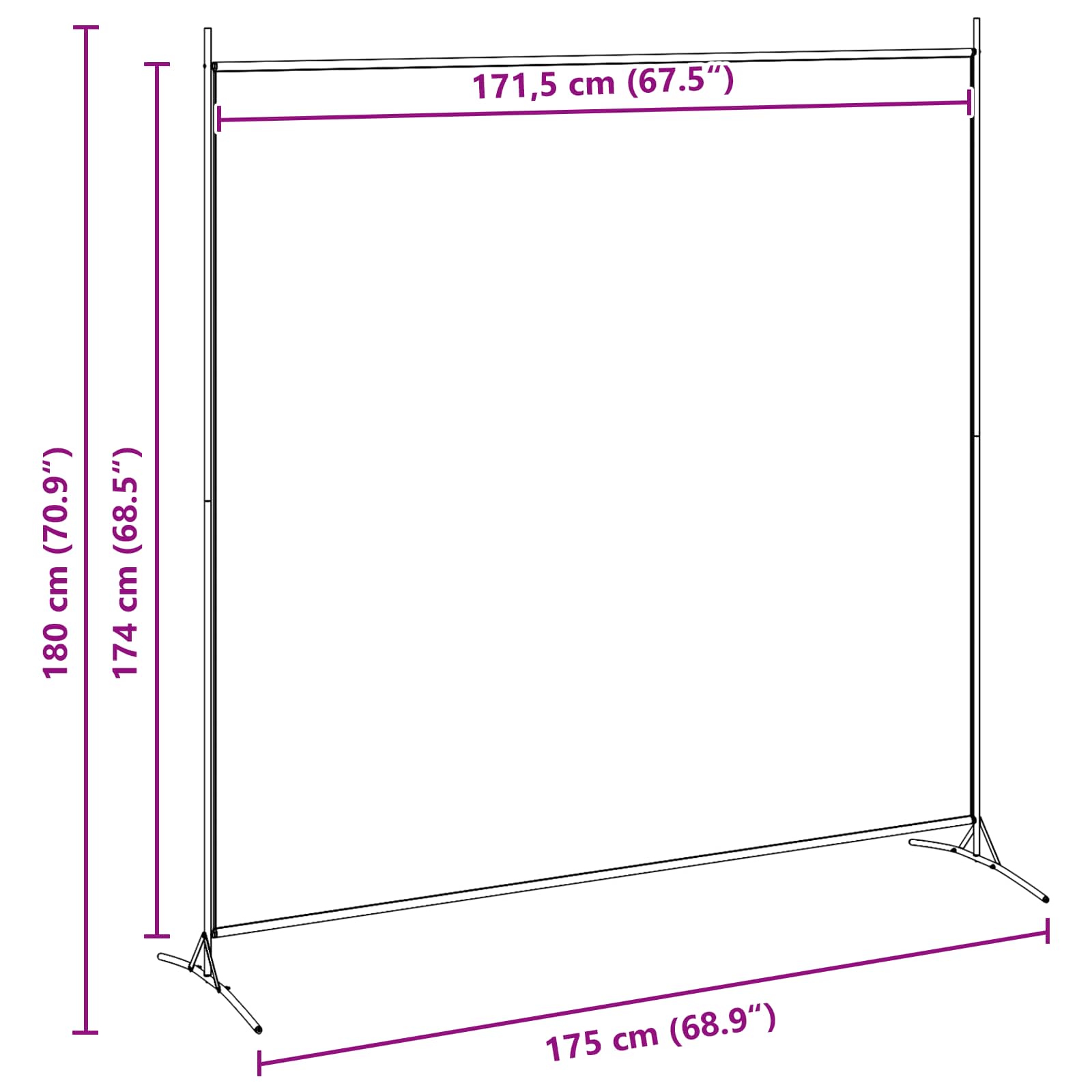 Jednopanelna pregrada Bež 175 x 180 cm Tkanina