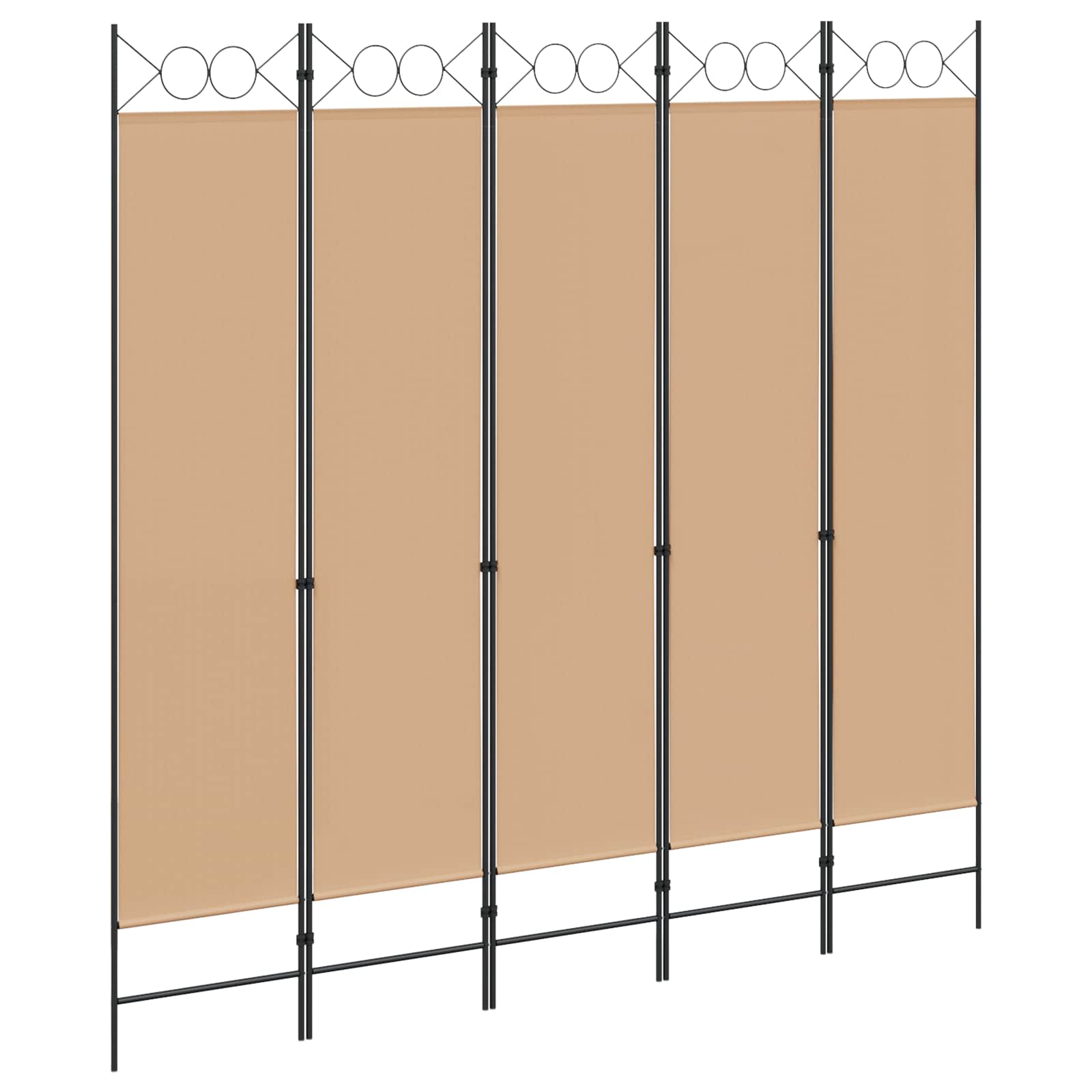5-Panelni Pregrađivač Bež 200 x 200 cm Tkanina