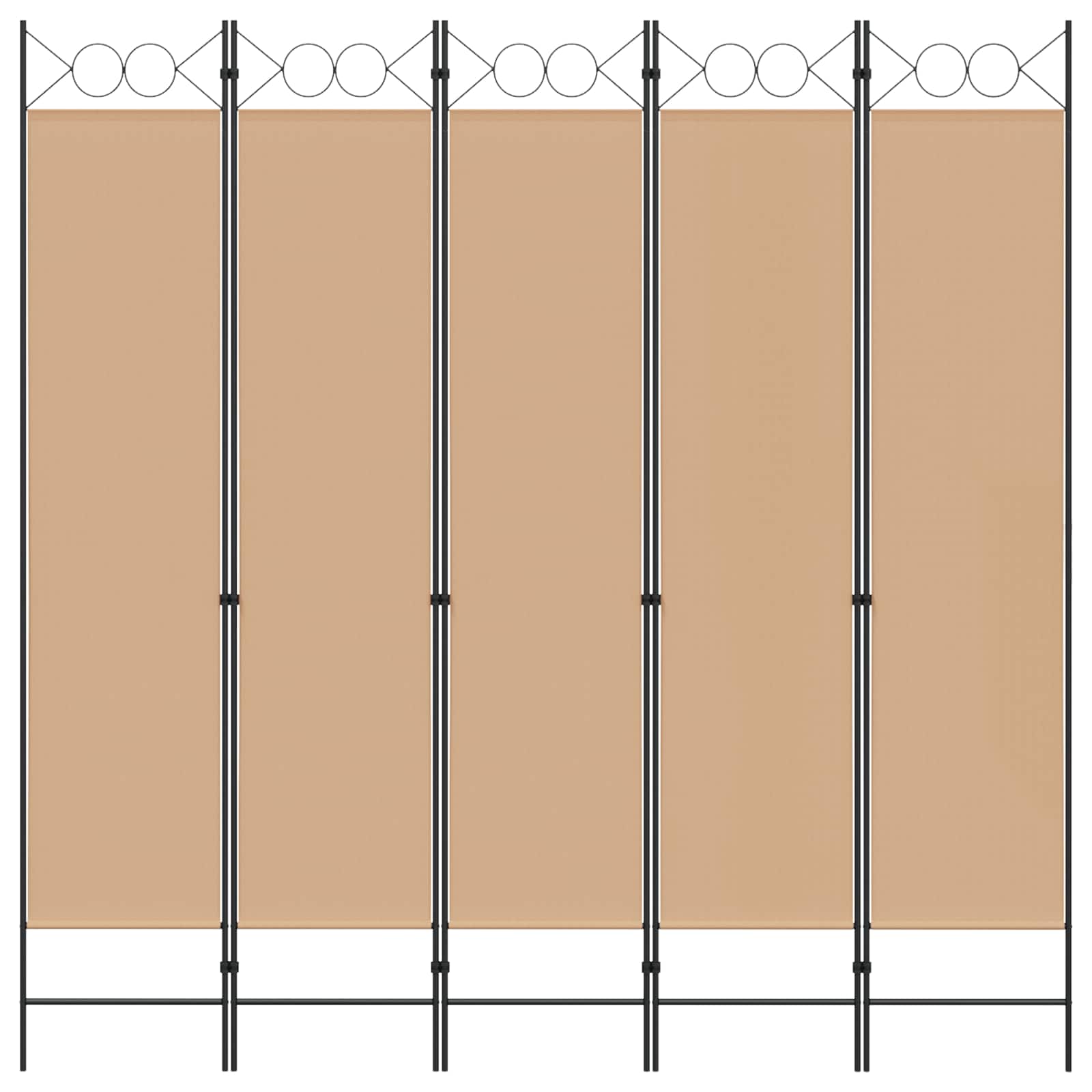 5-Panelni Pregrađivač Bež 200 x 200 cm Tkanina