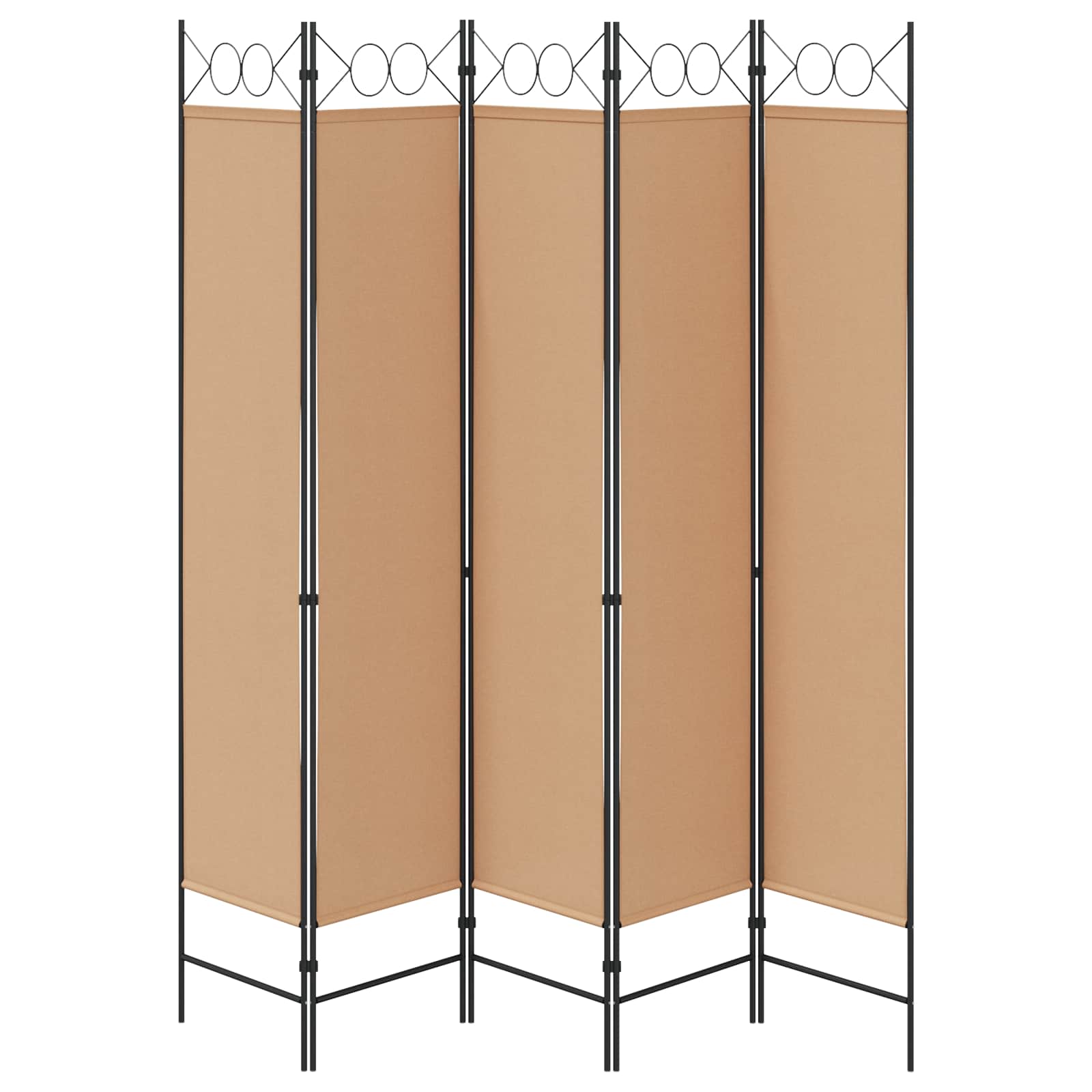5-Panelni Pregrađivač Bež 200 x 200 cm Tkanina