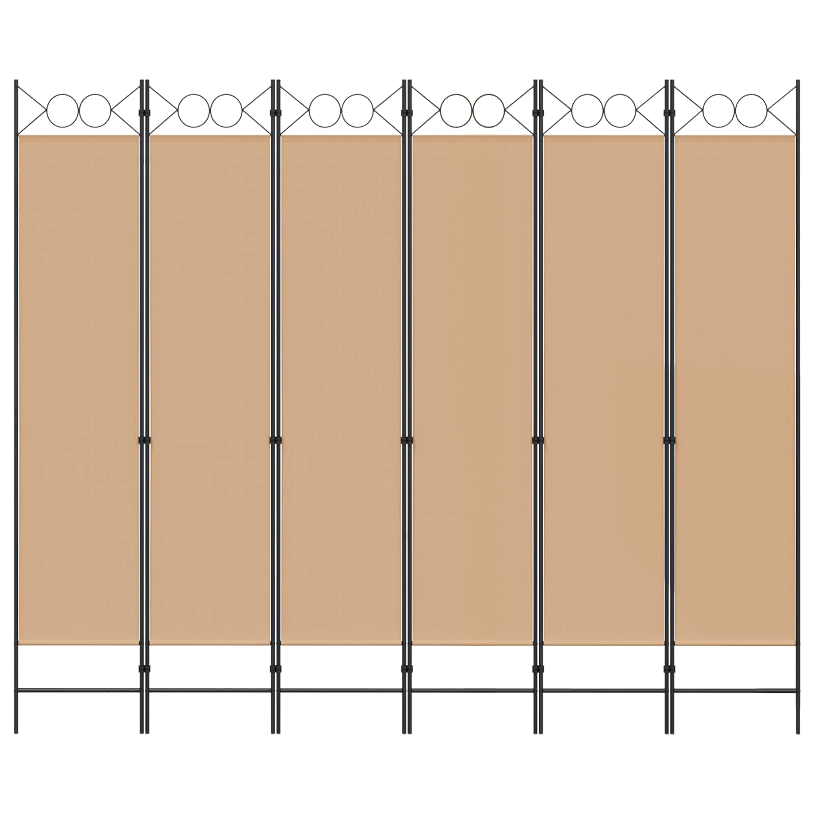Razdjelnik prostora s 6 panela Bež 240 x 200 cm Tkanina