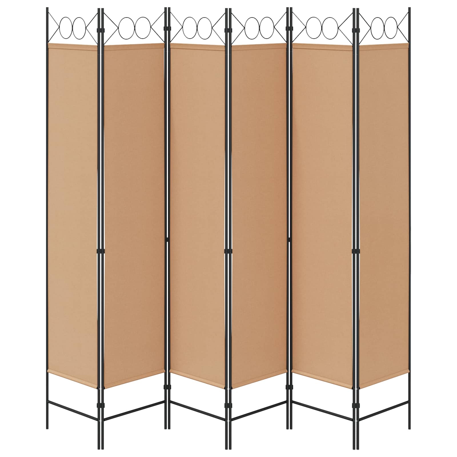 Razdjelnik prostora s 6 panela Bež 240 x 200 cm Tkanina