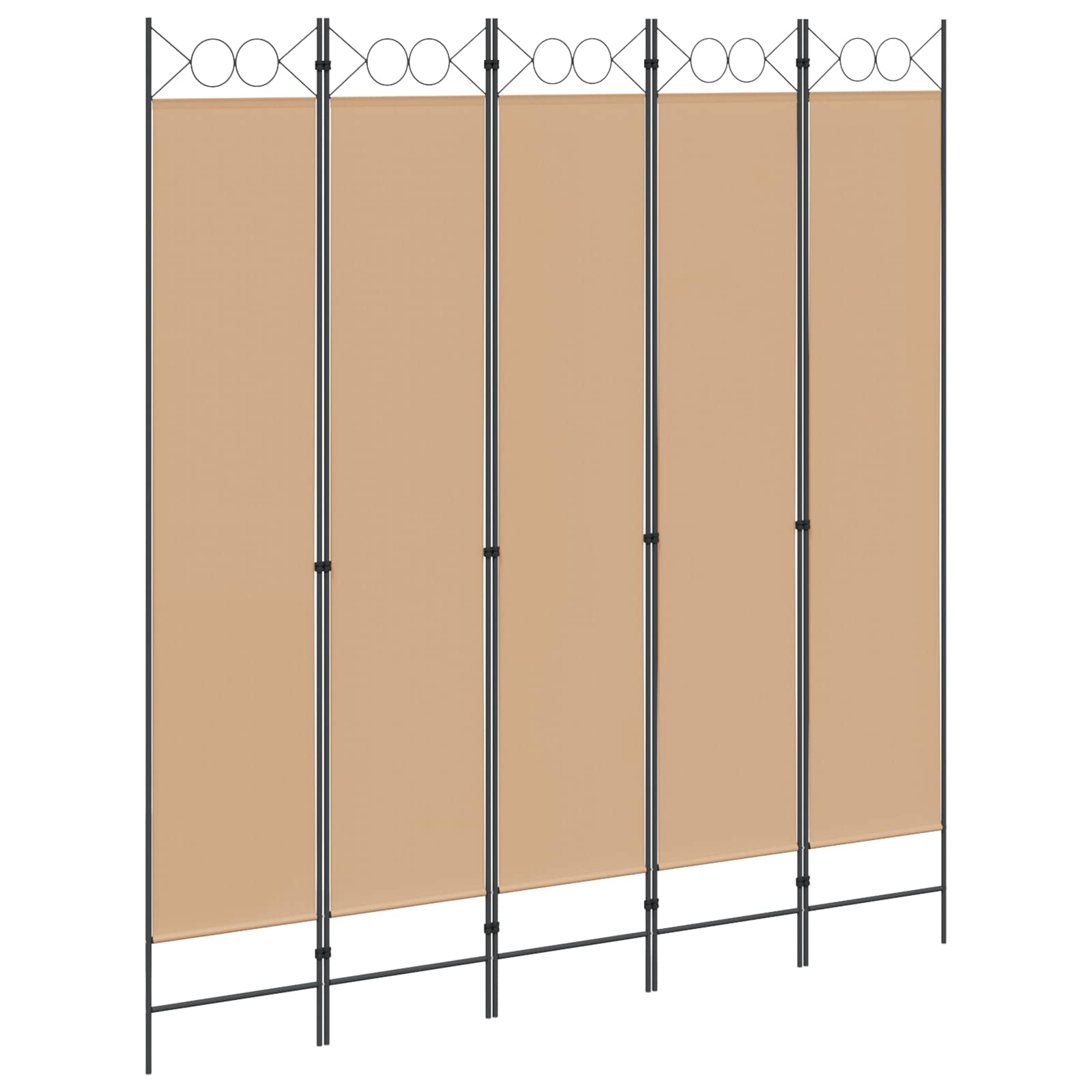 5-Panelni Pregrađivač Bež 200 x 220 cm Tkanina