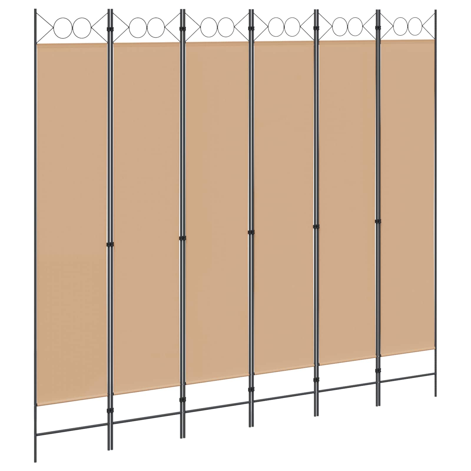 Razdjelnik prostora s 6 panela Bež 240 x 220 cm Tkanina