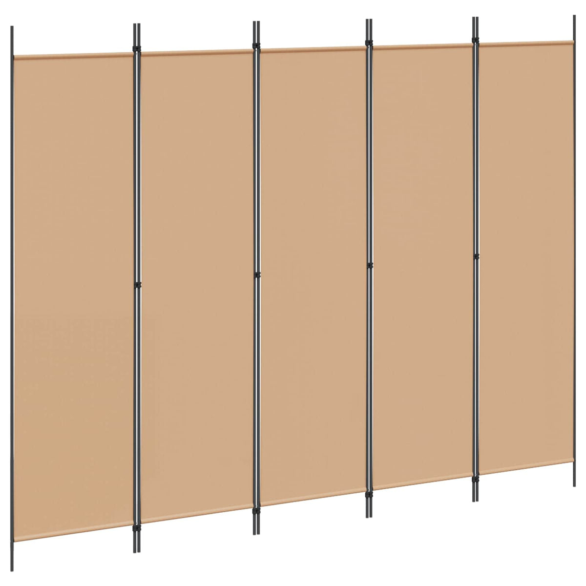 5-Panelni Pregrađivač Bež 250 x 200 cm Tkanina