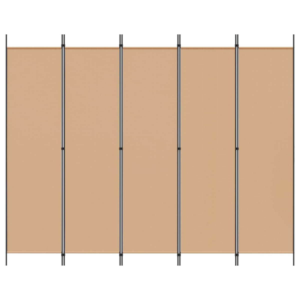 5-Panelni Pregrađivač Bež 250 x 200 cm Tkanina