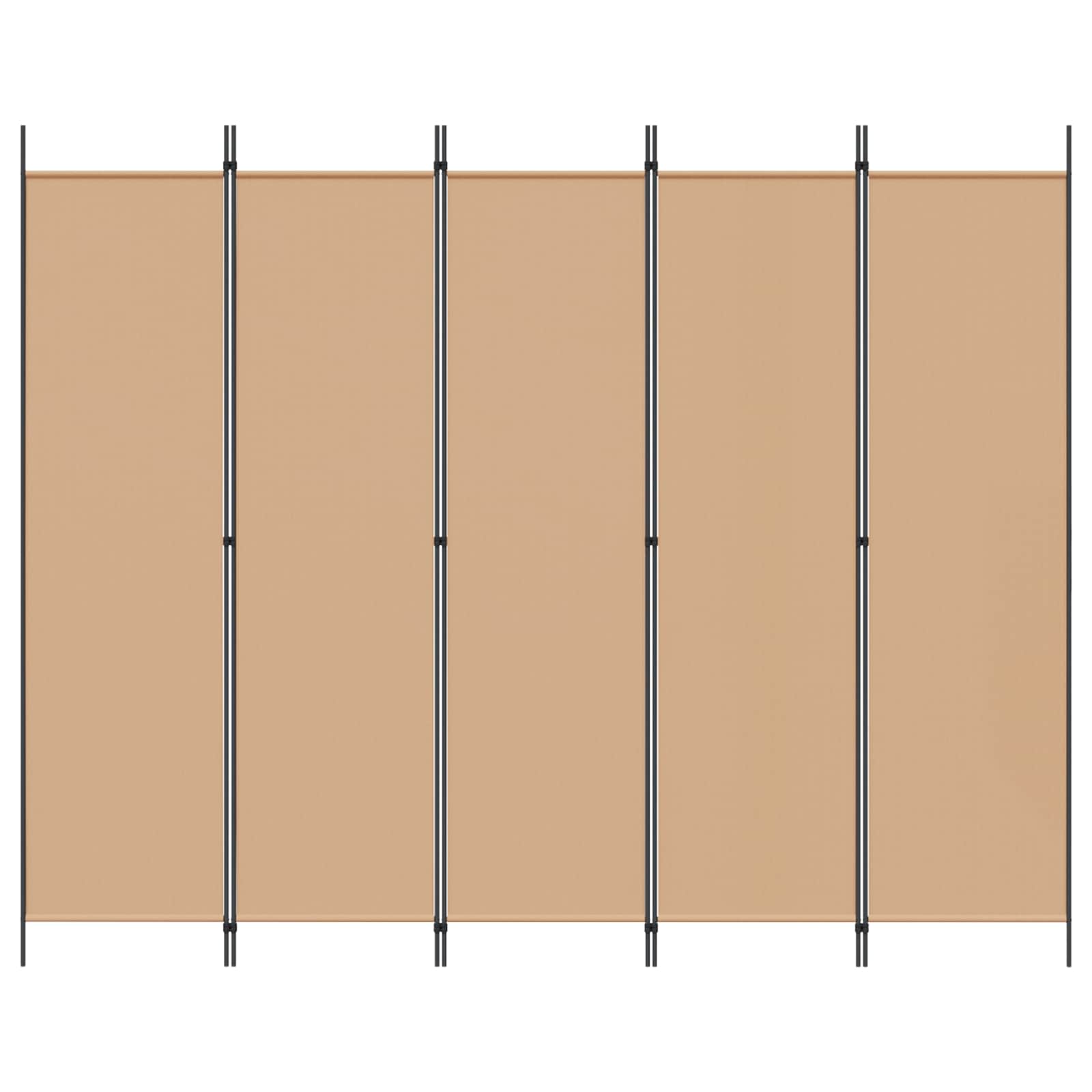 5-Panelni Pregrađivač Bež 250 x 200 cm Tkanina