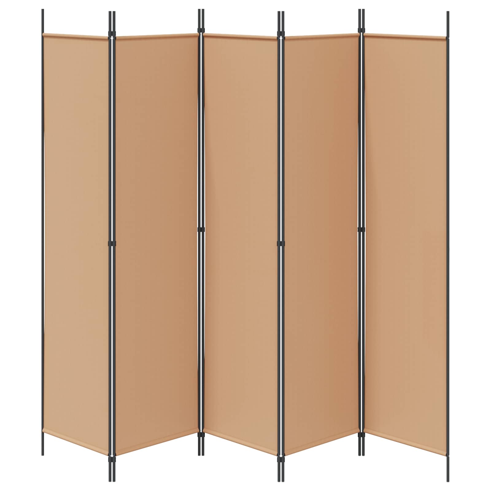 5-Panelni Pregrađivač Bež 250 x 200 cm Tkanina